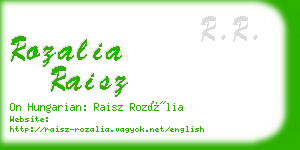 rozalia raisz business card